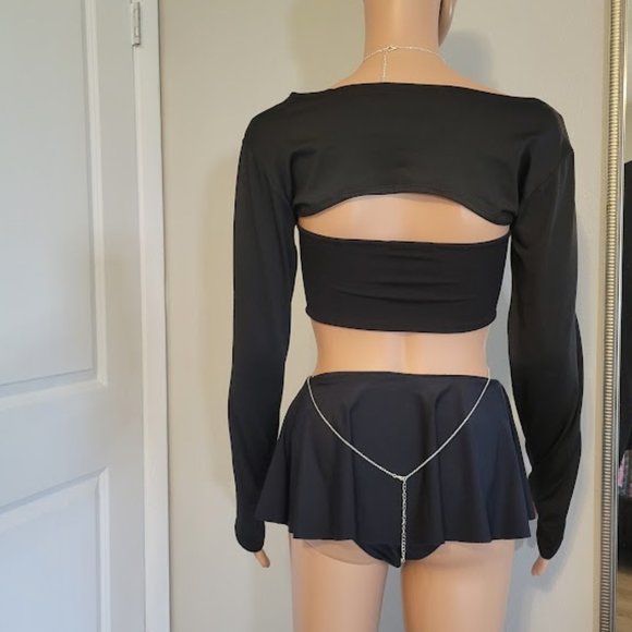 CLEARANCE!!! Black w/ Rainbow Triangles Full Rave Outfit - Picture 8 of 8